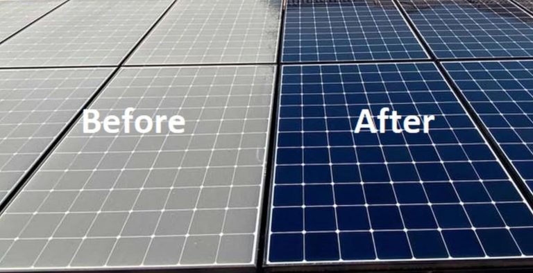 Solar Panel Washing Before After